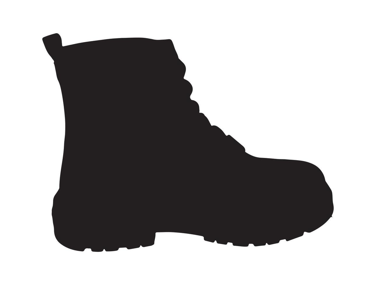 Military combat boots silhouette vector