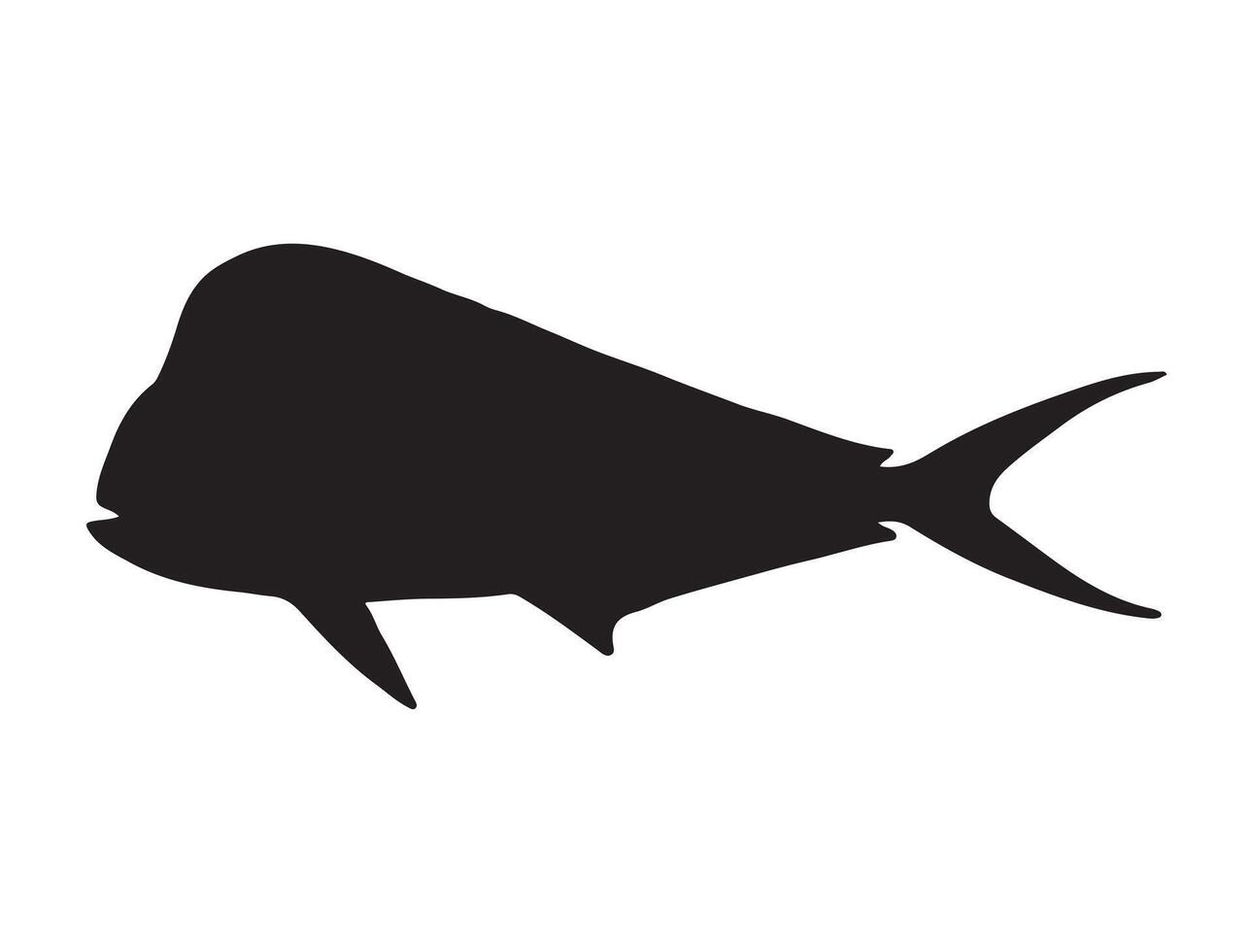 Mahi mahi fish silhouette vector