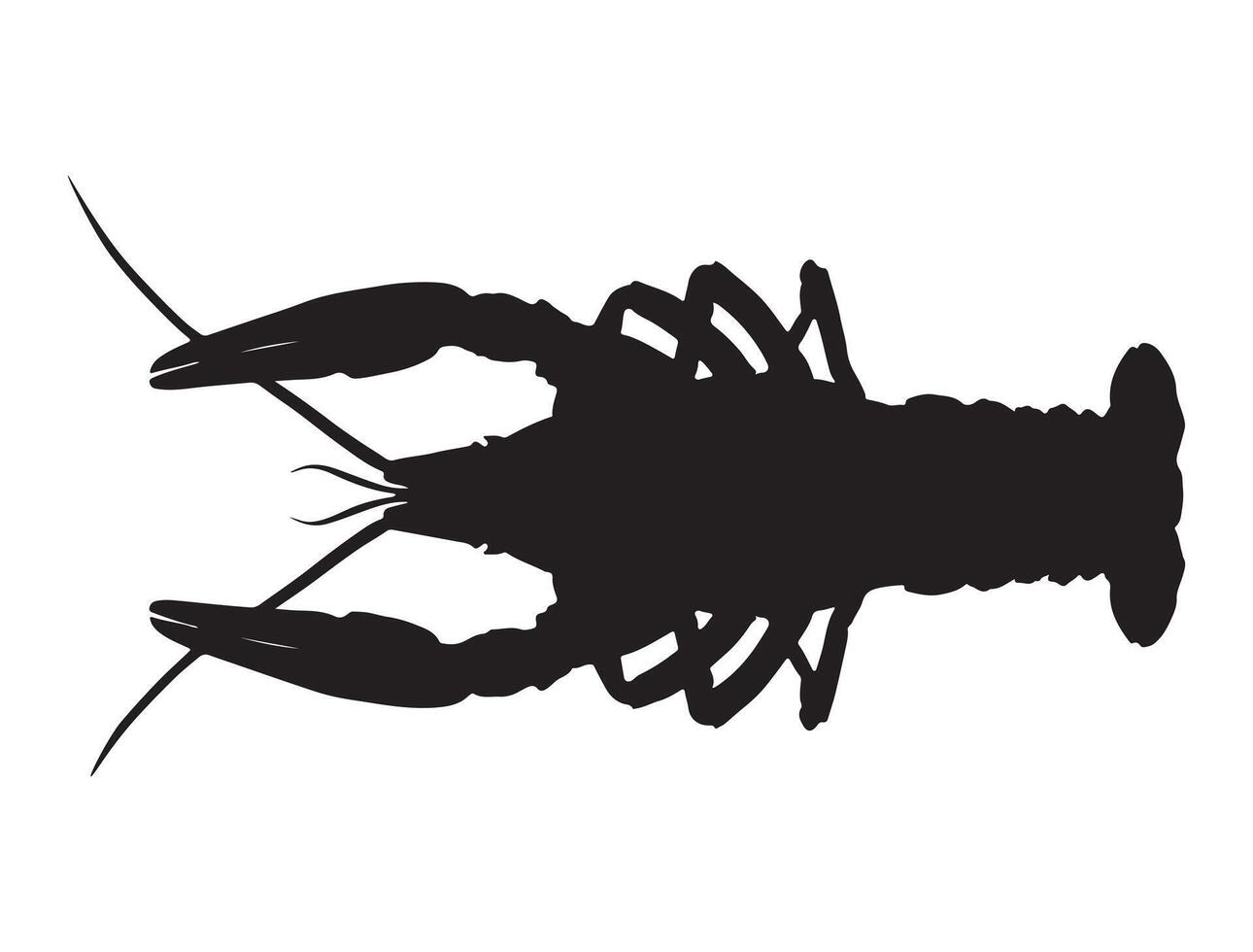 Lobster silhouette on white background vector