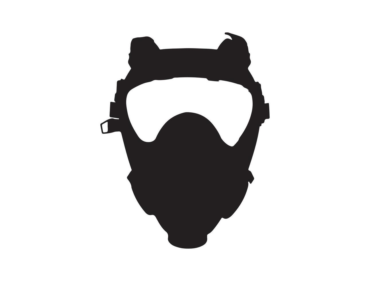 Military gas mask silhouette vector