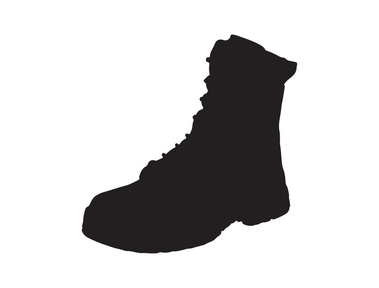 Military combat boots silhouette vector