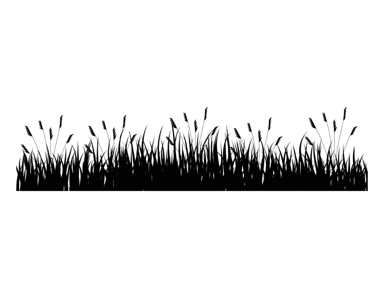 Grass border silhouette vector