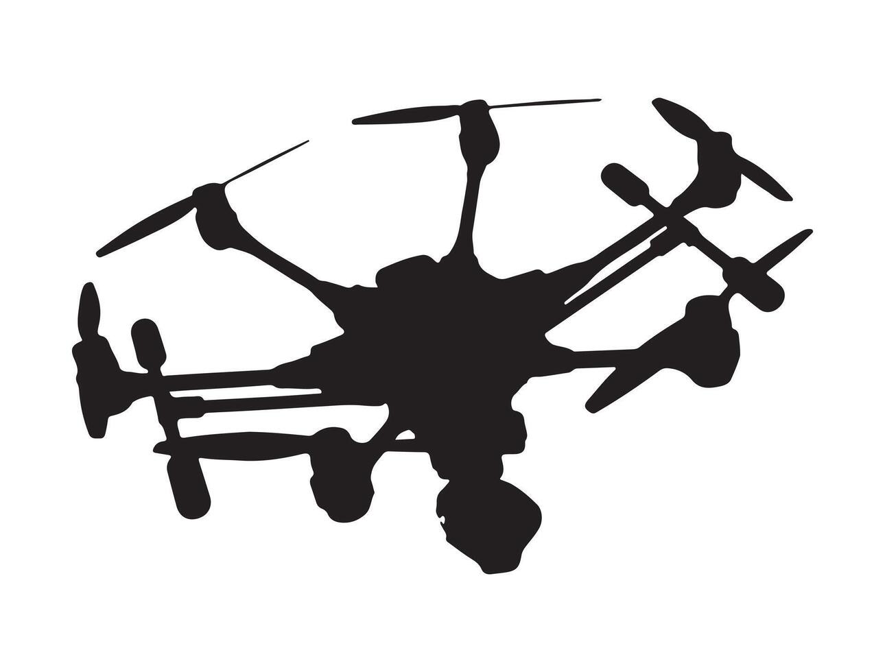 Drone silhouette on white background vector
