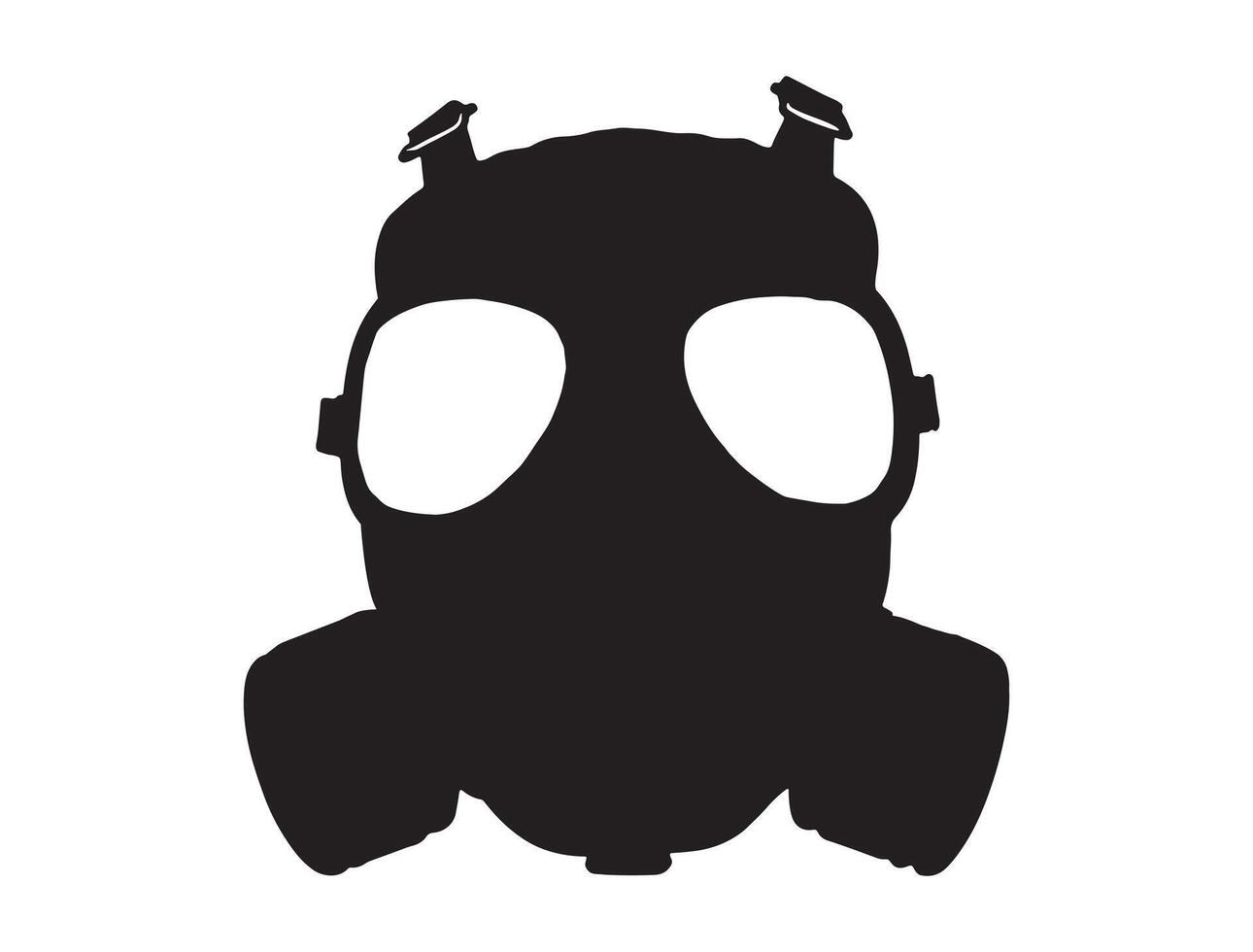 Military gas mask silhouette vector