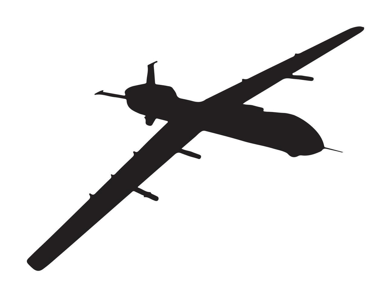 Military drone silhouette vector