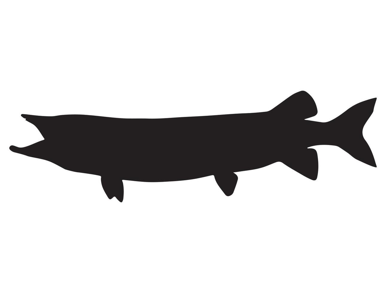Muskellunge fish silhouette vector