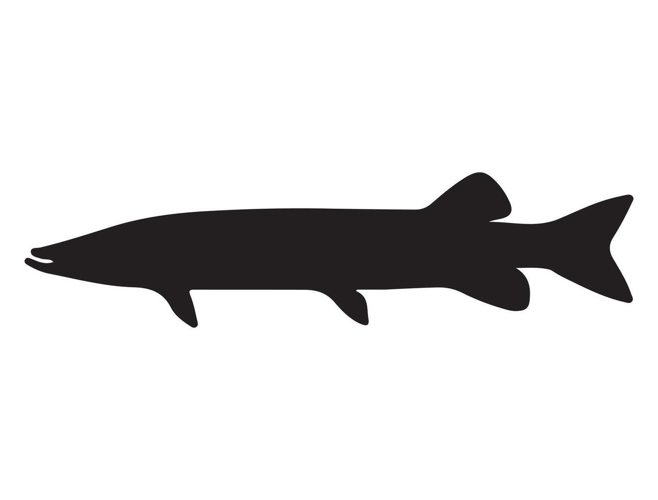 Muskellunge fish silhouette vector