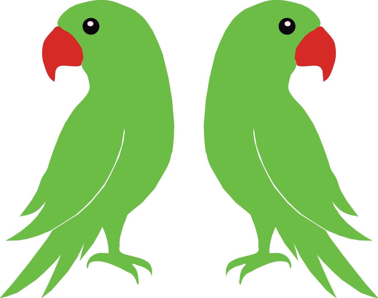 Double Parrot Art Illustration With White Background vector