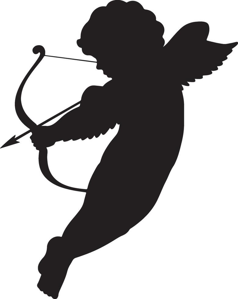 Roman mythology silhouette often associated with love and affection vector
