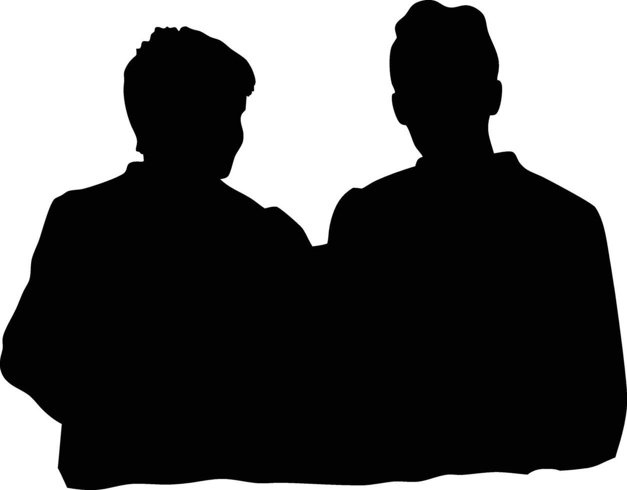 World Friendship Day Silhouette With White Background vector