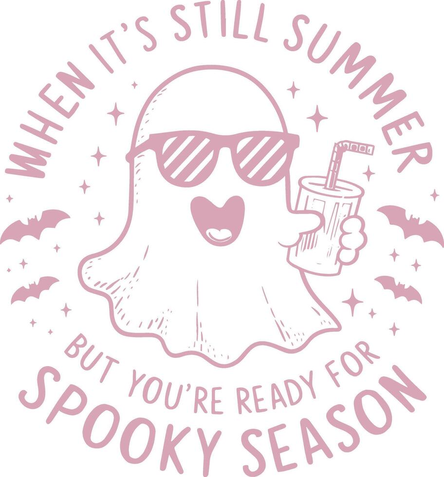 Funny Vintage Halloween Ghost Tshirt Design vector
