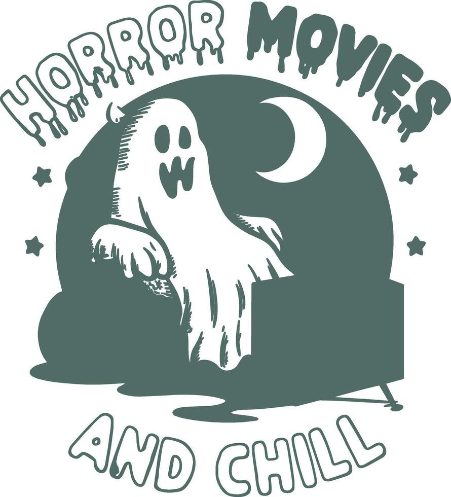 Funny Vintage Halloween Ghost Tshirt Design vector