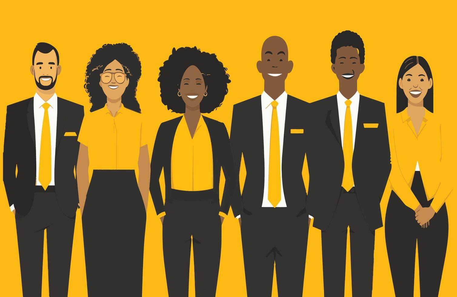 a group of black business people in suits and ties vector