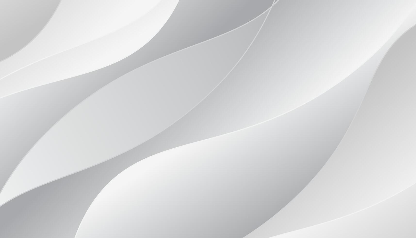 Abstract white and grey background with dynamic waves vector