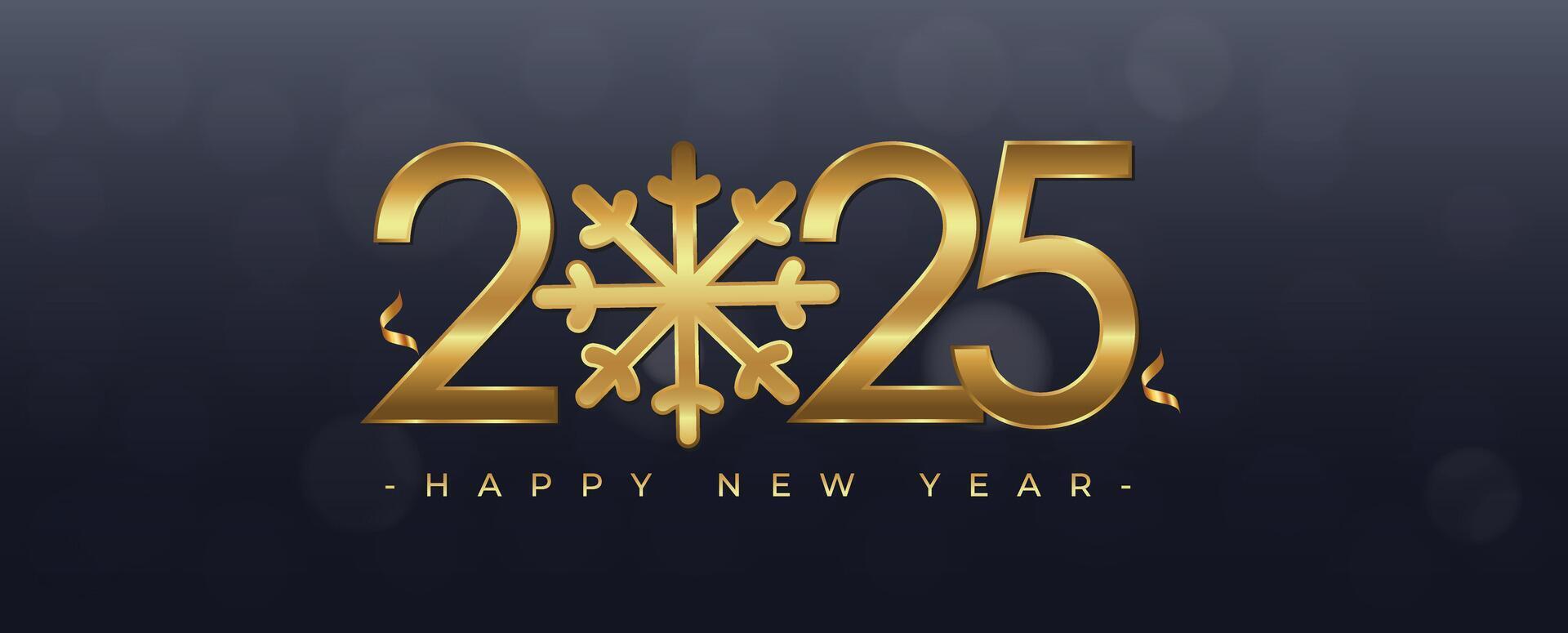 2025 Happy New Year with gold design New year background Greeting Card, Banner, Poster. Illustration vector