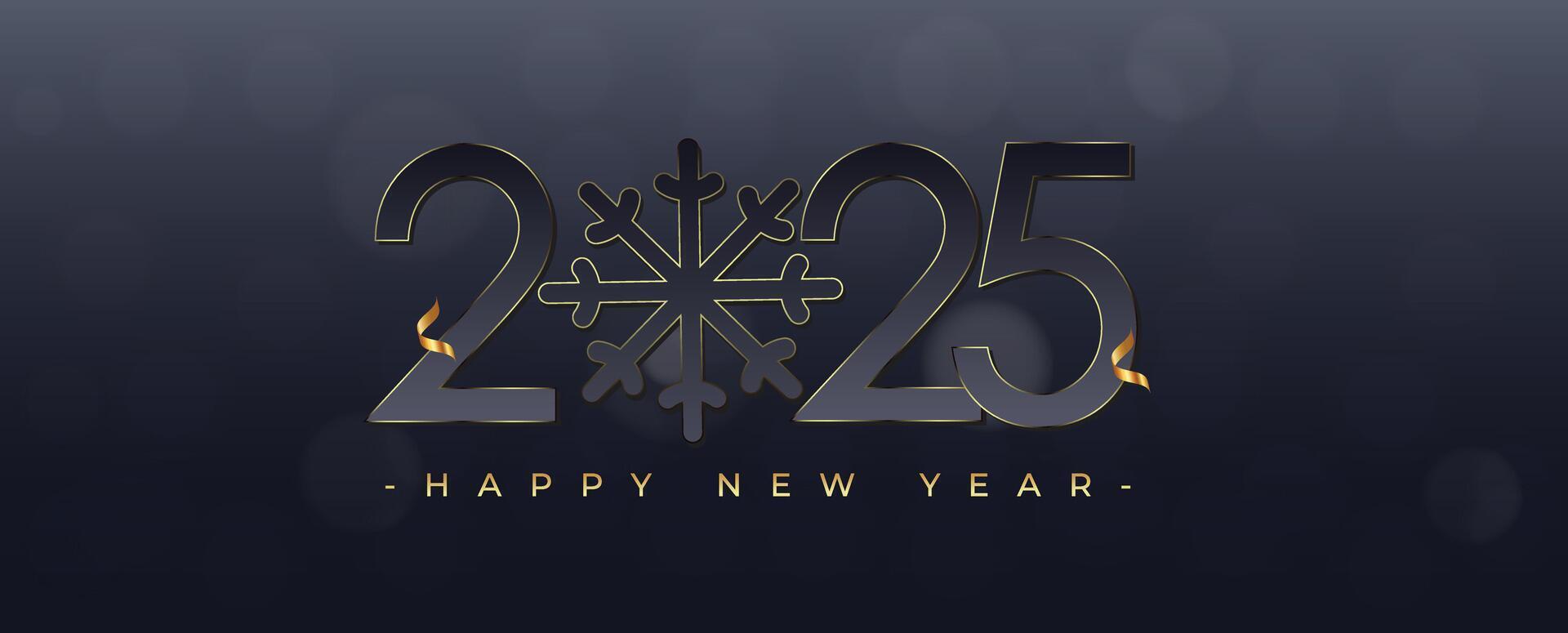 2025 Happy New Year with gold design New year background Greeting Card, Banner, Poster. Illustration vector