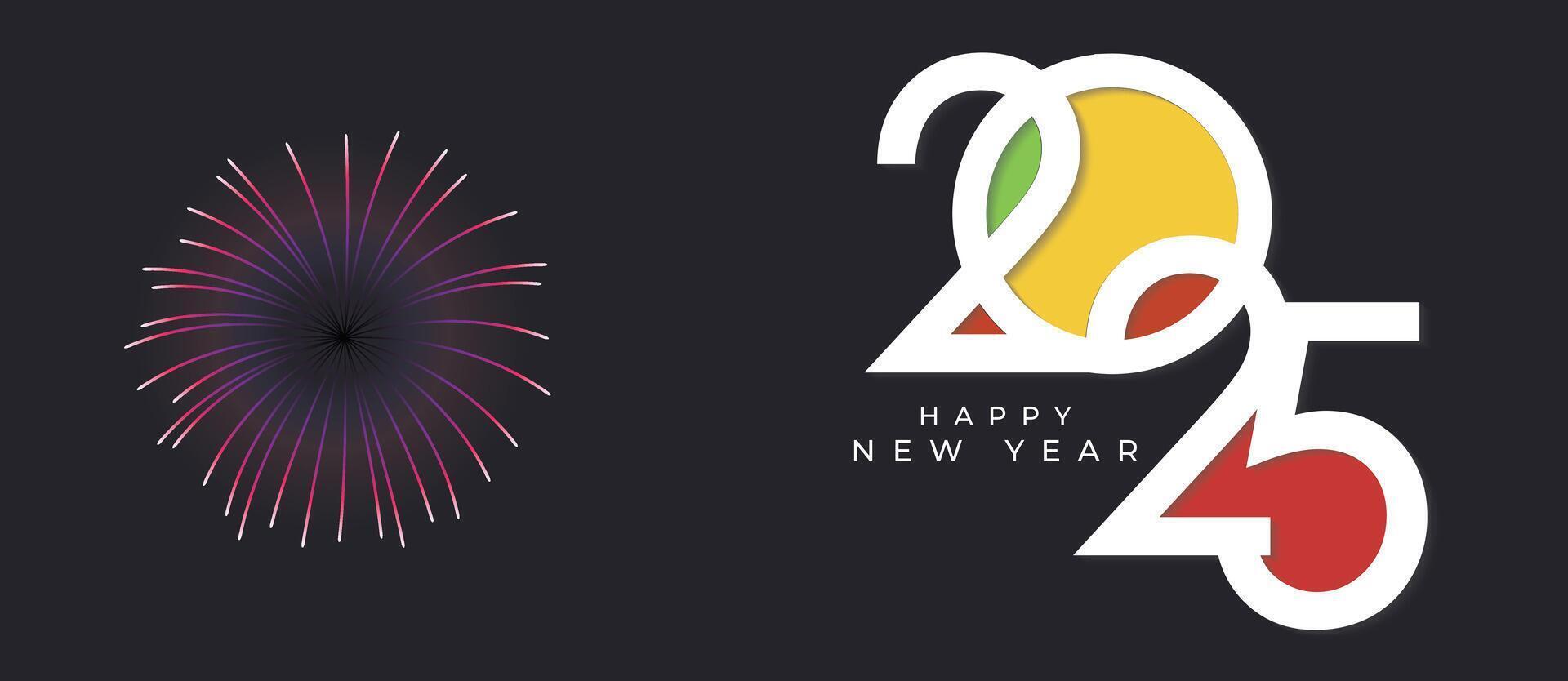 2025 Happy New Year with gold design New year background Greeting Card, Banner, Poster. Illustration vector
