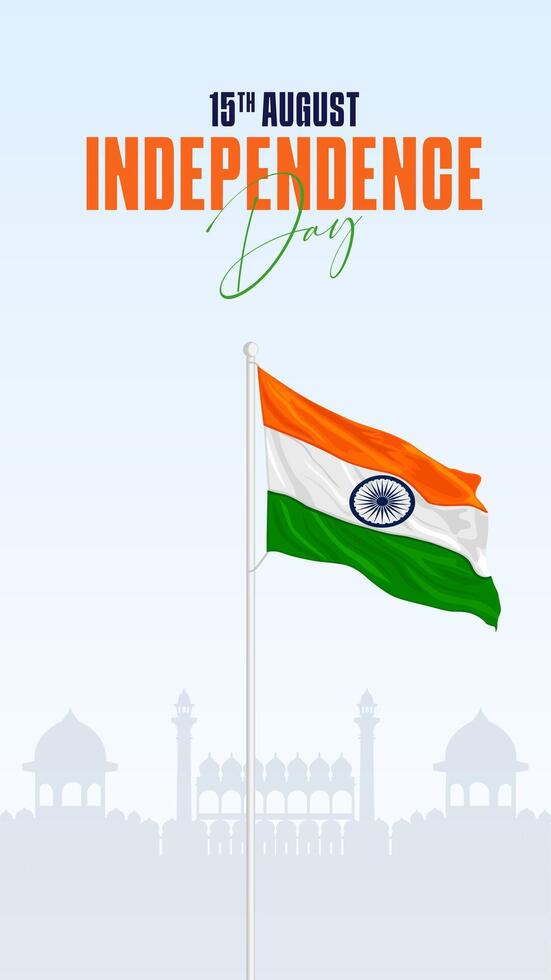 15th August Indian Independence Day 78th Celebration vector