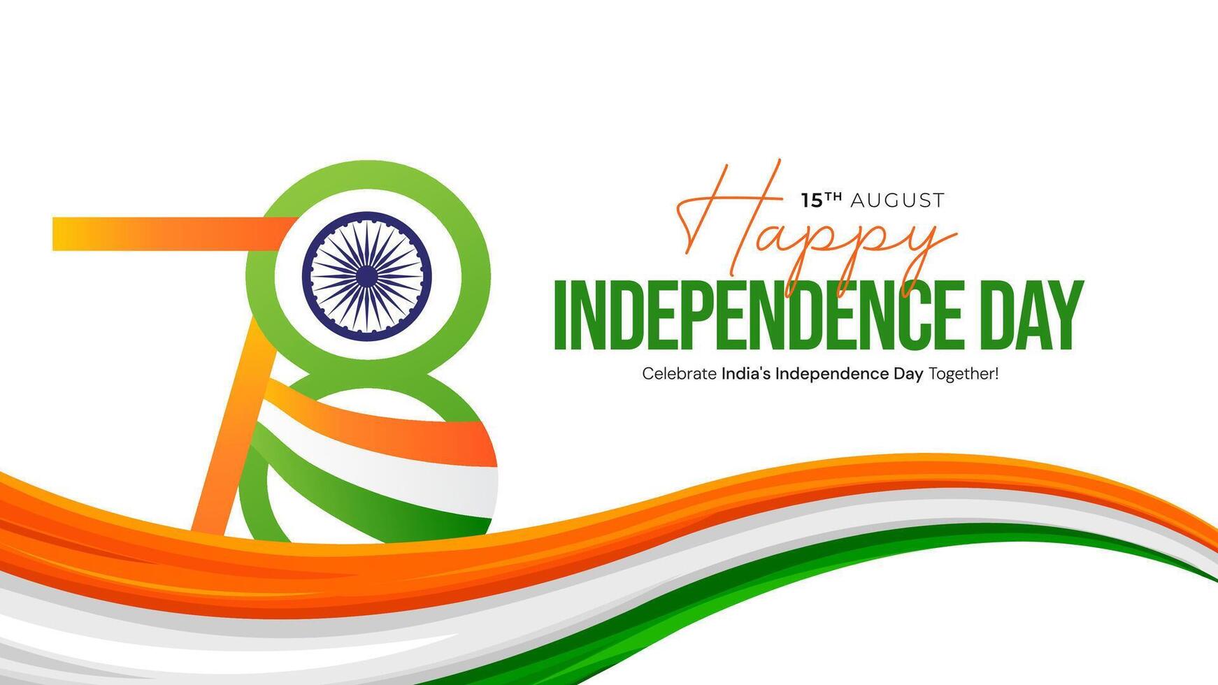 15th August Indian Independence Day 78th Celebration vector