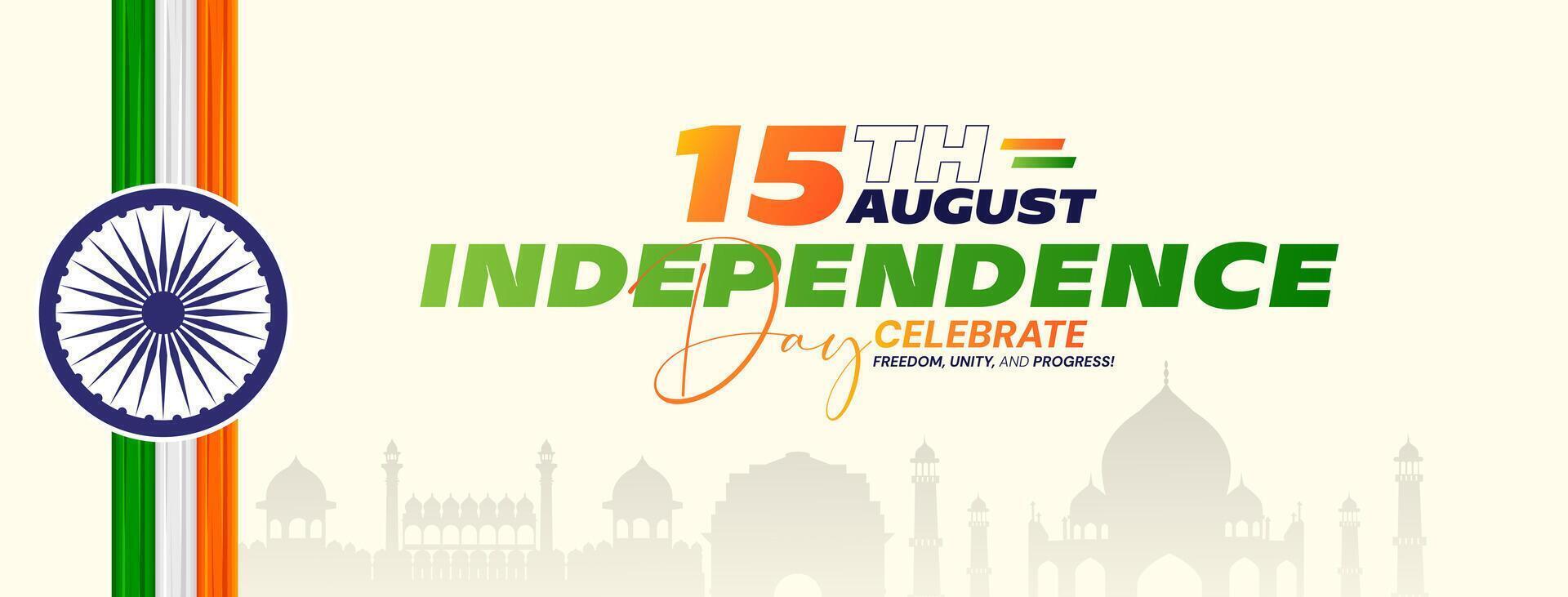 15th August Indian Independence Day 78th Celebration vector