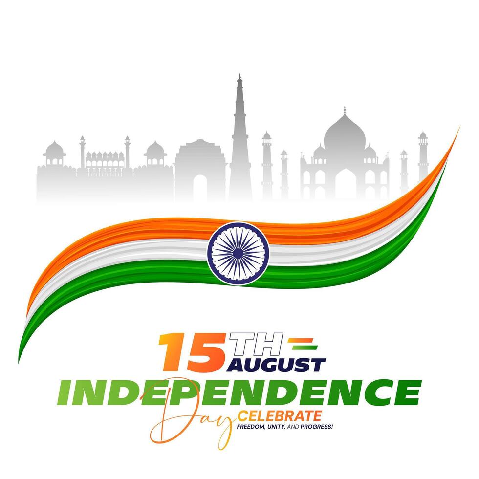 15th August Indian Independence Day 78th Celebration vector