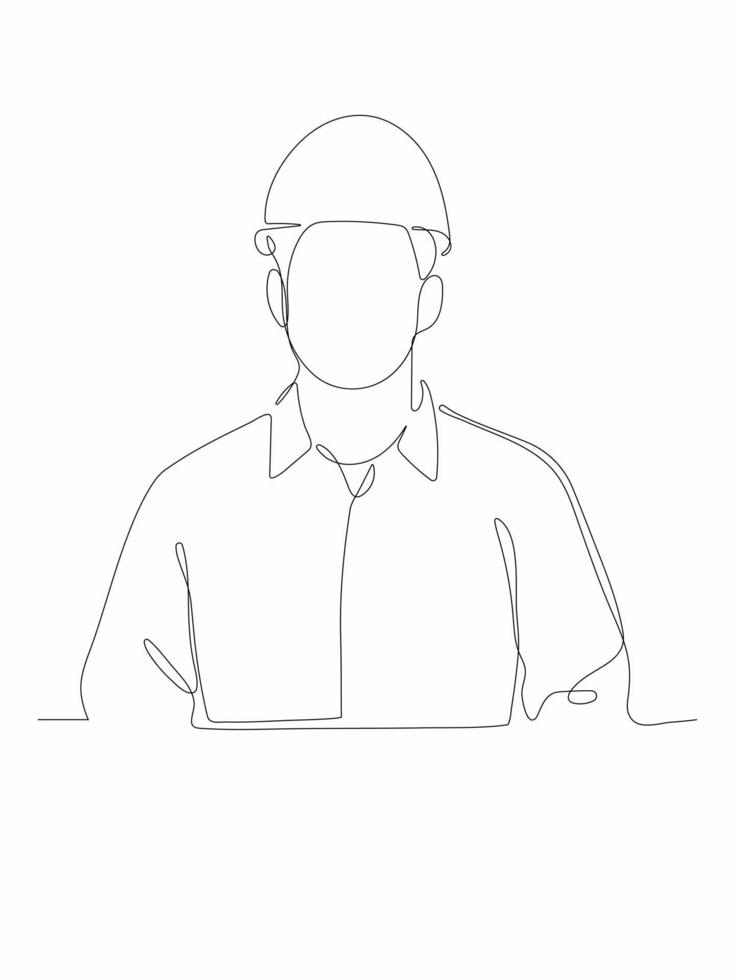 Continuous one line drawing Labor Day concept, line art of a labor. vector