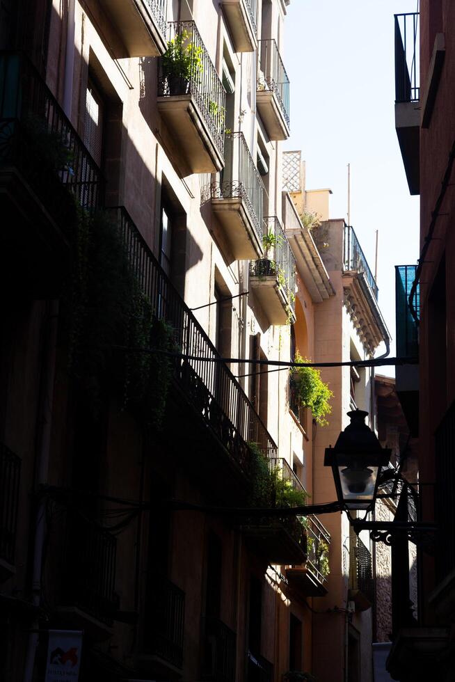 Sunlit alley in vic's historic center photo