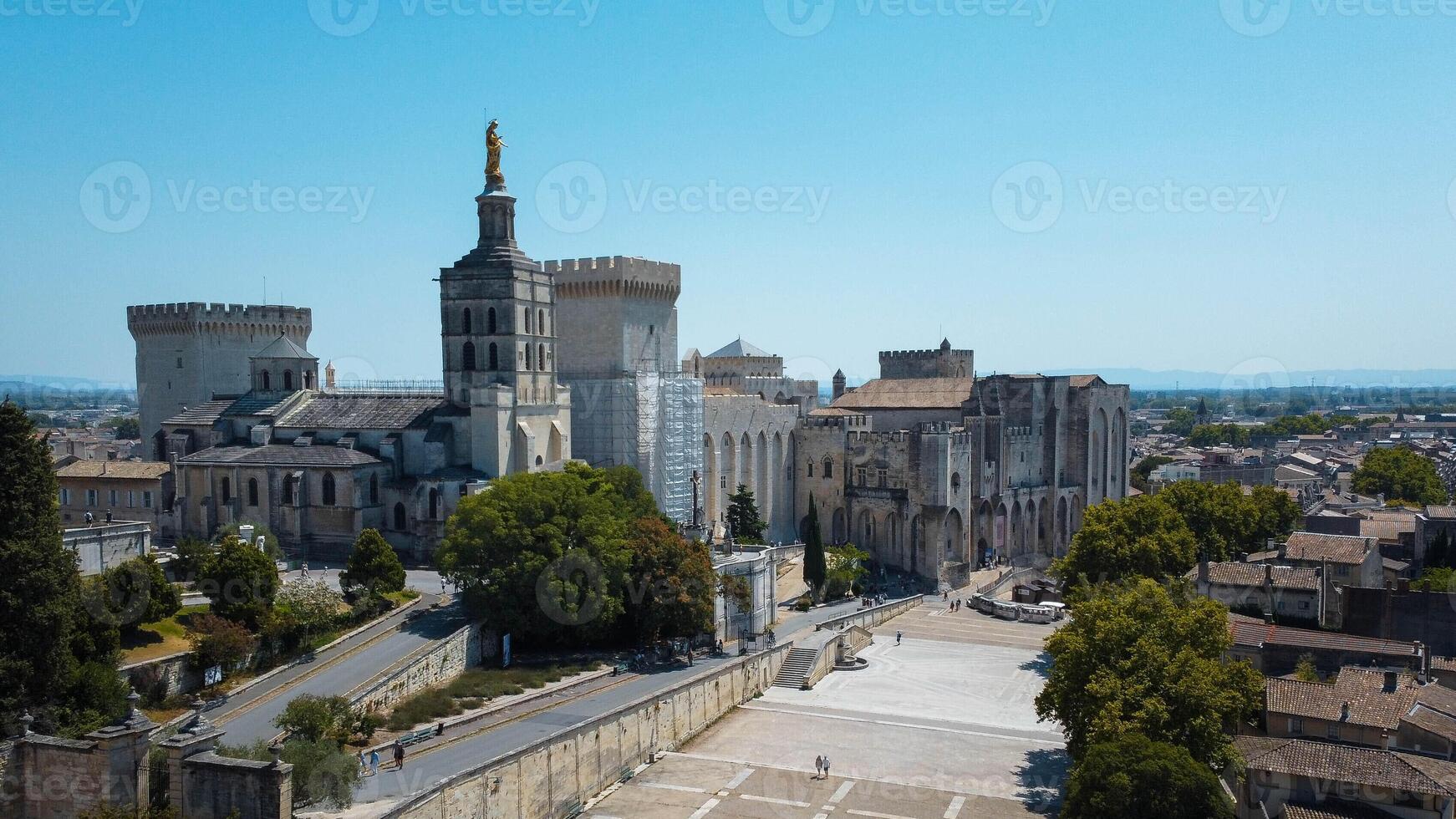 Avignon a city of Provence, in the south-east of France, located on the banks of the Rhone, it was the seat of the papacy. The imposing Palace in the city centre, surrounded by medieval fortifications photo