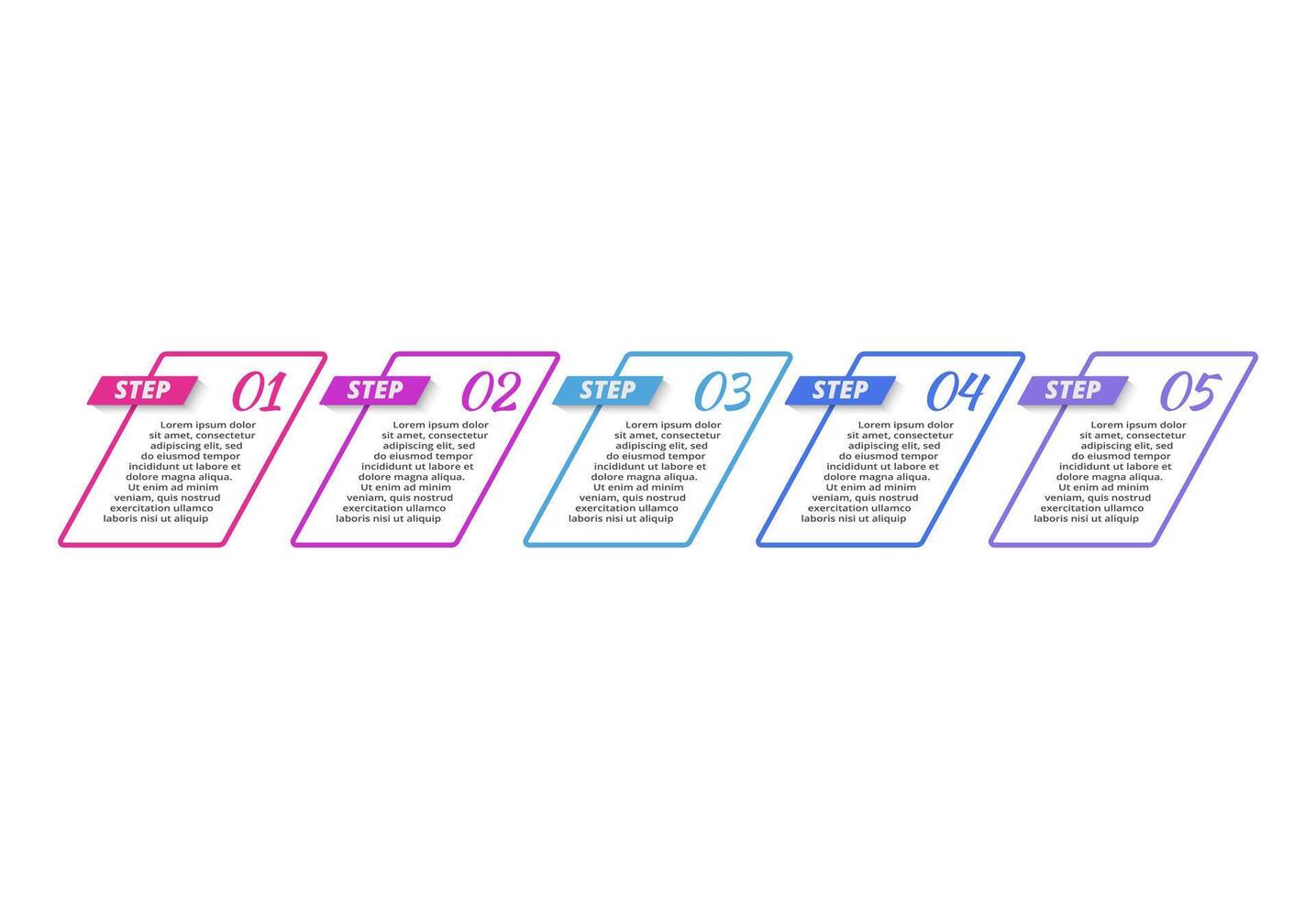 Rectangles infographic with 5 steps, options, parts or processes. Business data visualization. vector
