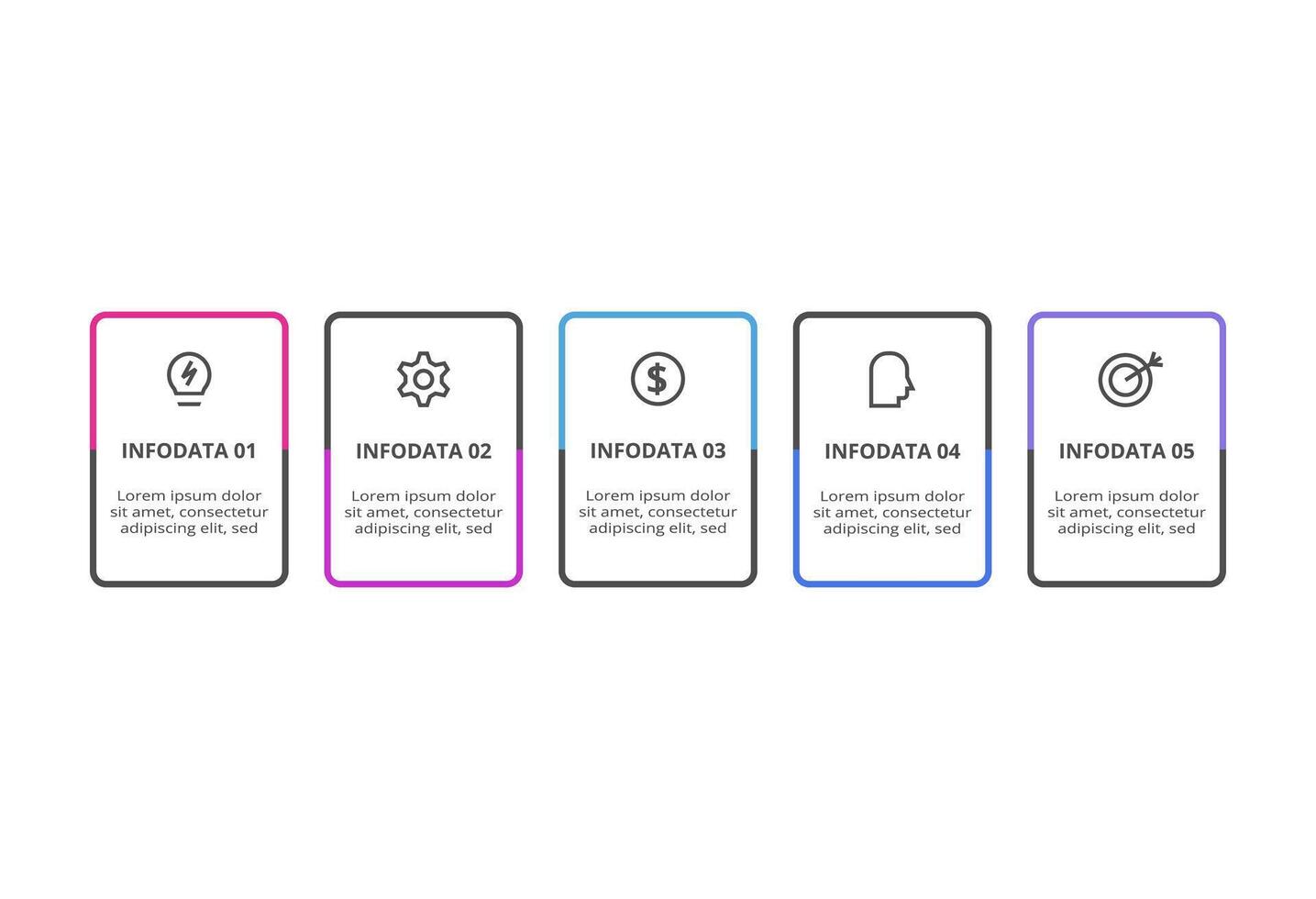 Rectangles infographic with 5 steps, options, parts or processes. Business data visualization. vector