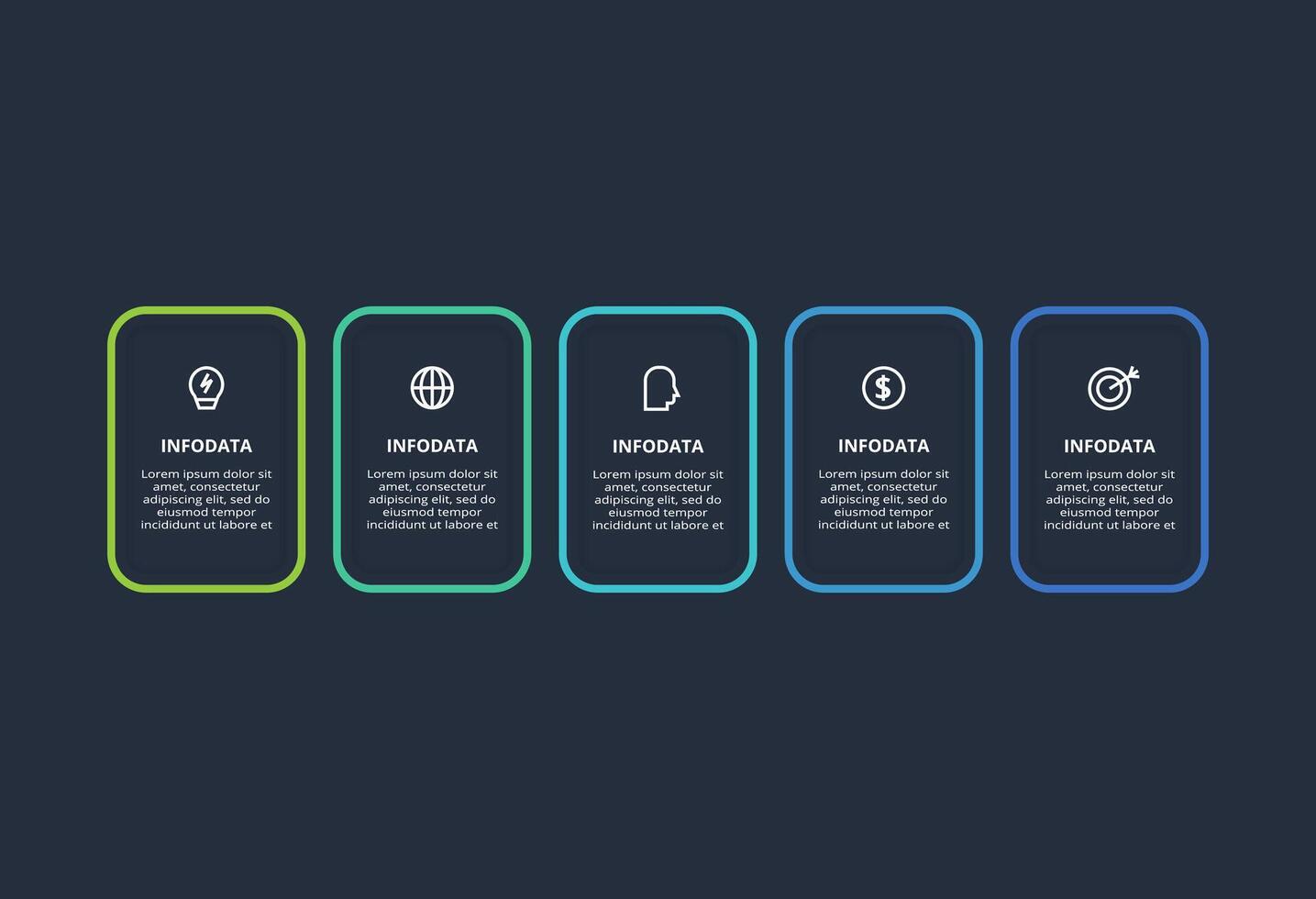 Rectangles infographic with 5 steps, options, parts or processes. Business data visualization. vector