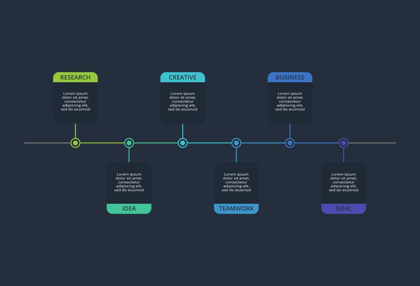 Rectangles infographic with 6 steps, options, parts or processes. Business data visualization. vector