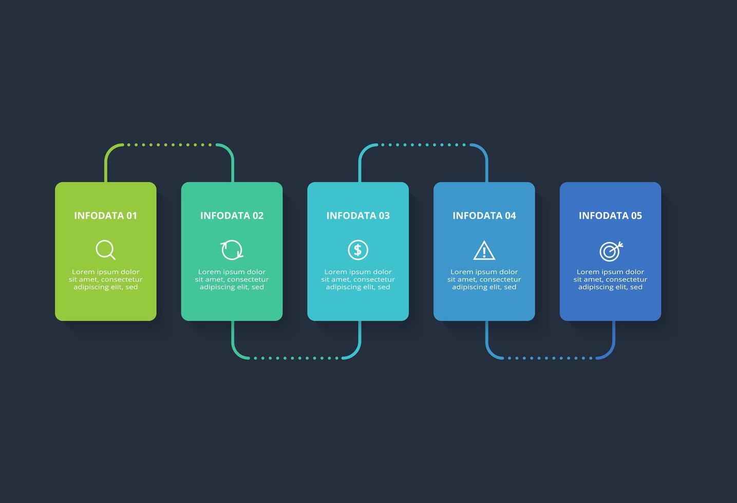 Rectangles infographic with 5 steps, options, parts or processes. Business data visualization. vector