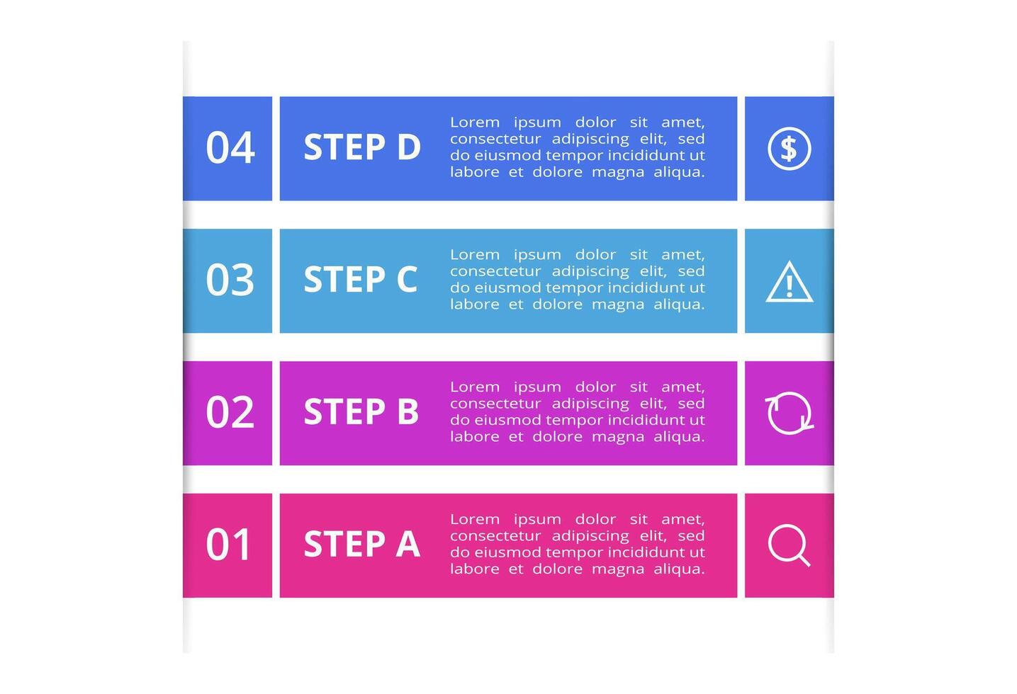 Rectangles infographic with 4 steps, options, parts or processes. Business data visualization. vector