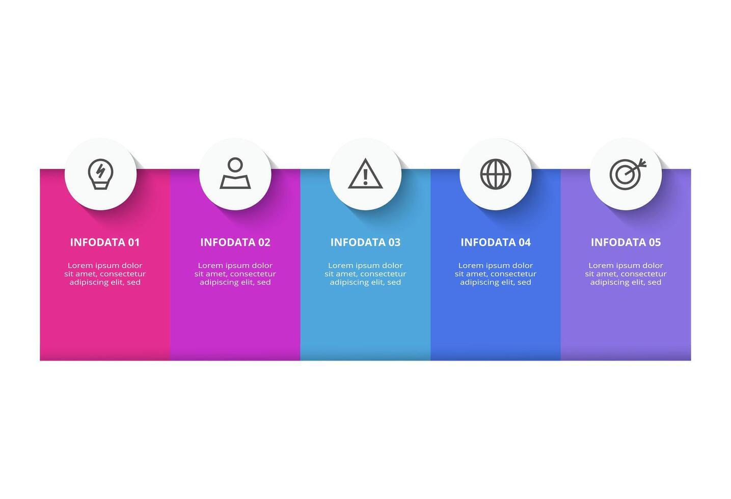 Rectangles infographic with 5 steps, options, parts or processes. Business data visualization. vector