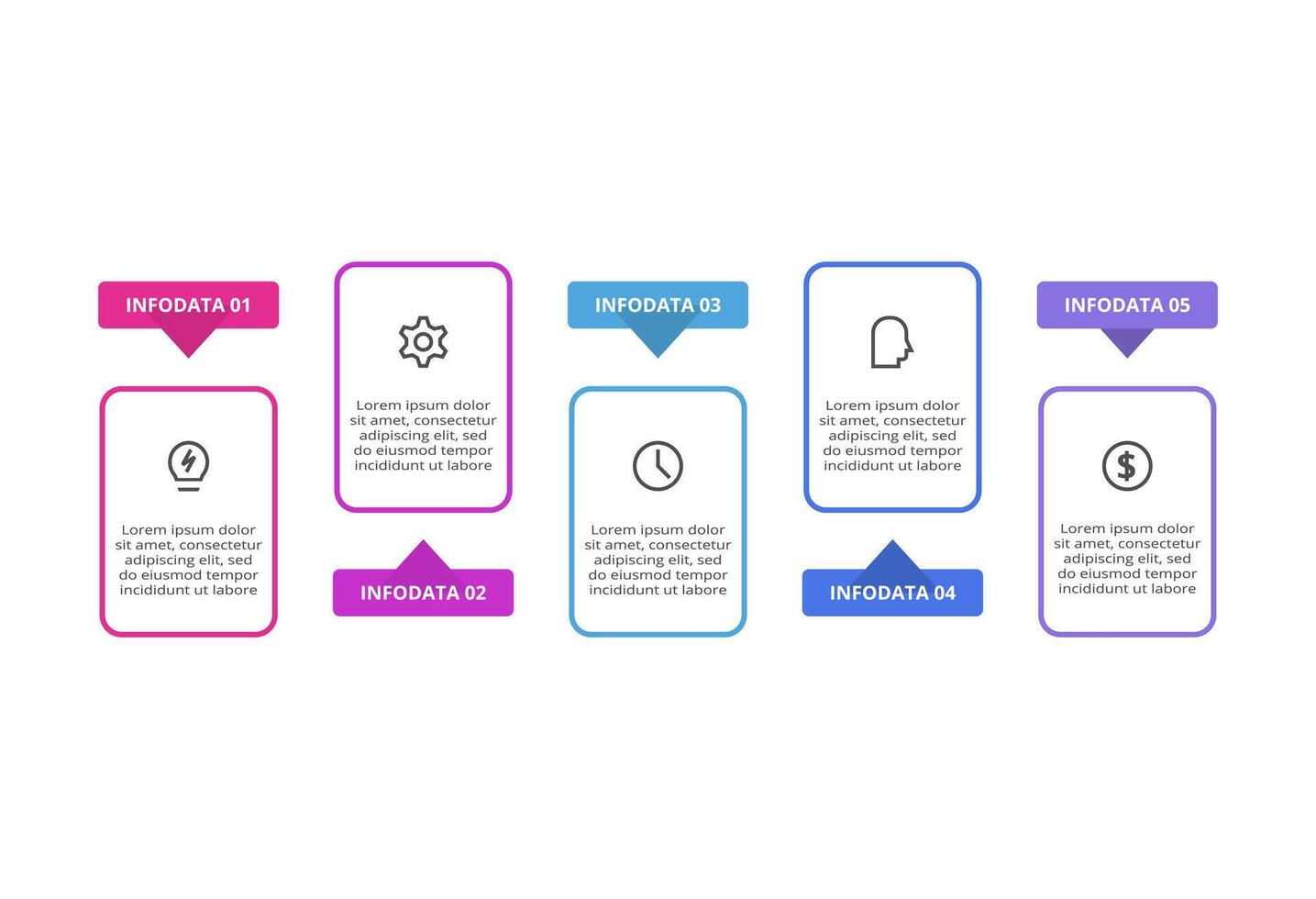 Rectangles infographic with 5 steps, options, parts or processes. Business data visualization. vector