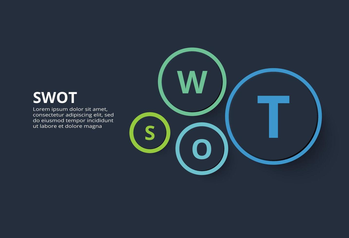 SWOT diagram with 4 steps, options, parts or processes. Template for web on a background. vector