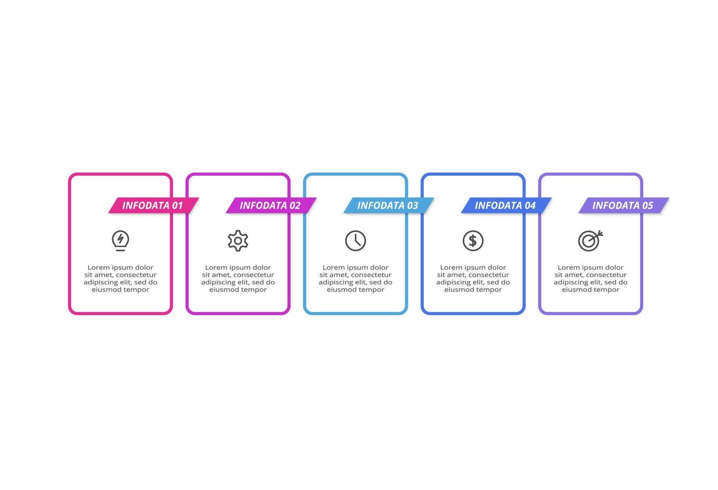 Rectangles infographic with 5 steps, options, parts or processes. Business data visualization. vector
