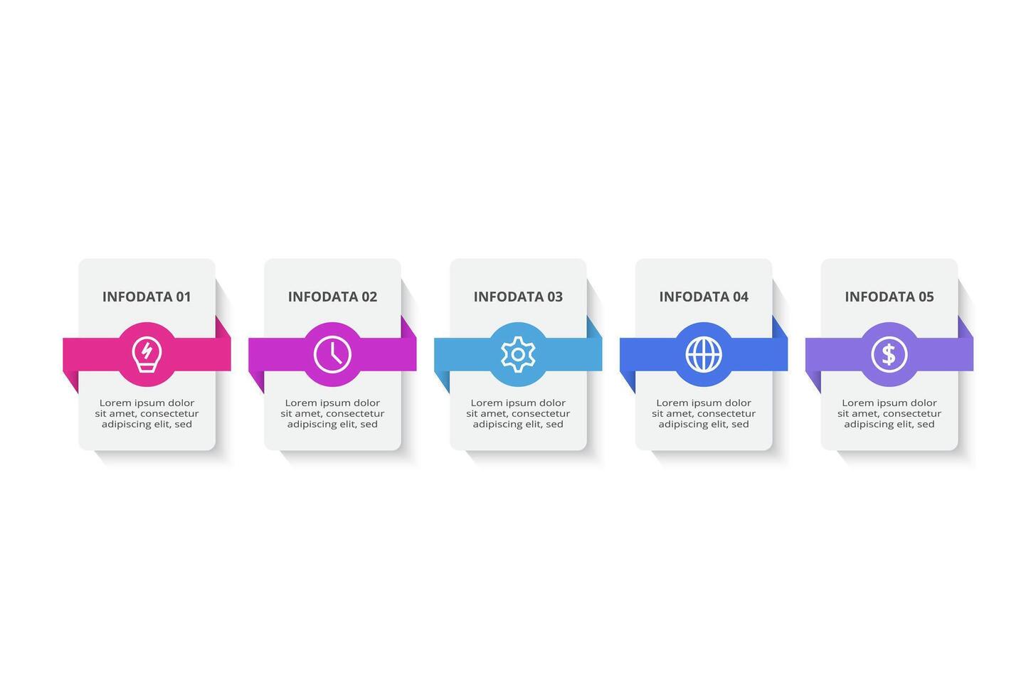 Rectangles infographic with 5 steps, options, parts or processes. Business data visualization. vector