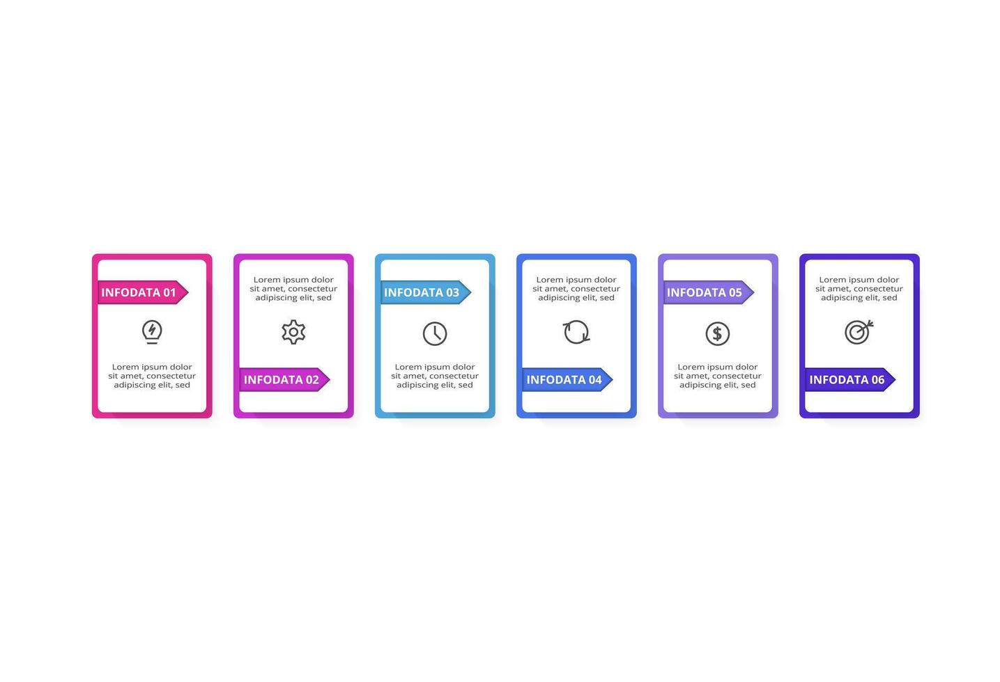 Rectangles infographic with 6 steps, options, parts or processes. Business data visualization. vector