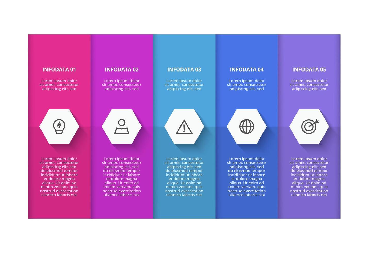 Rectangles infographic with 5 steps, options, parts or processes. Business data visualization. vector