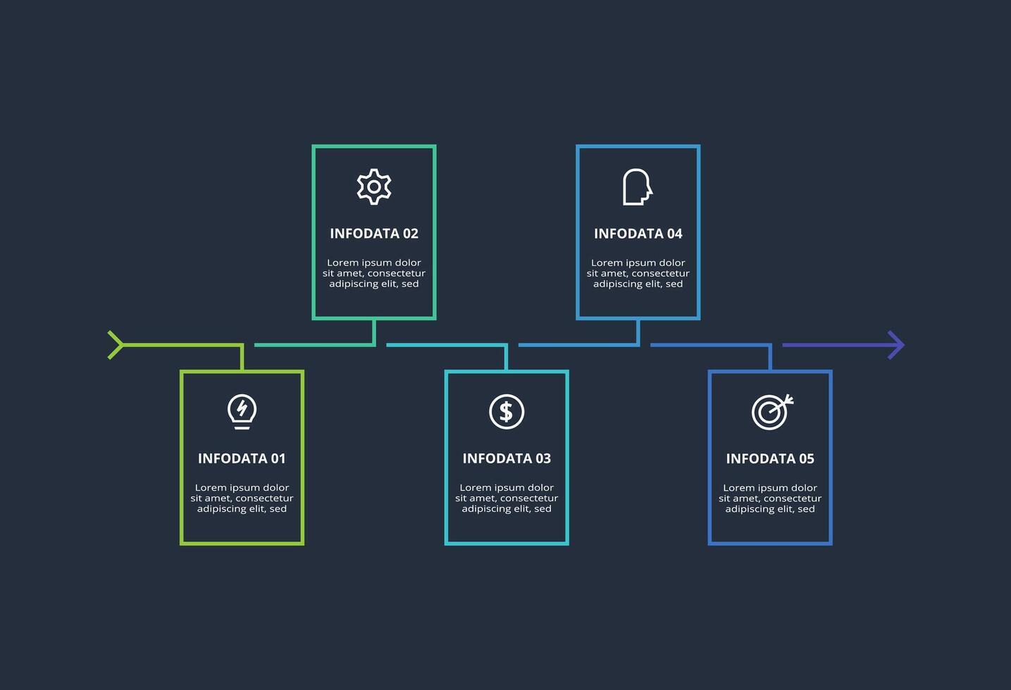 Rectangles infographic with 5 steps, options, parts or processes. Business data visualization. vector