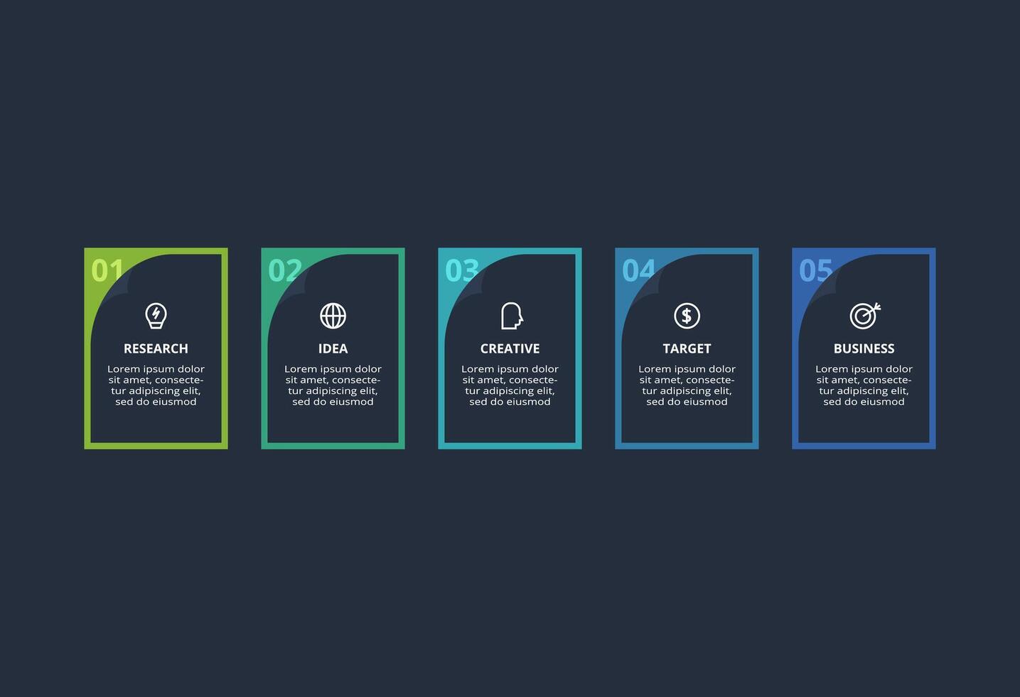 Rectangles infographic with 5 steps, options, parts or processes. Business data visualization. vector