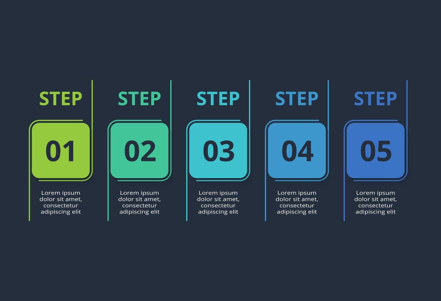 Rectangles infographic with 5 steps, options, parts or processes. Business data visualization. vector