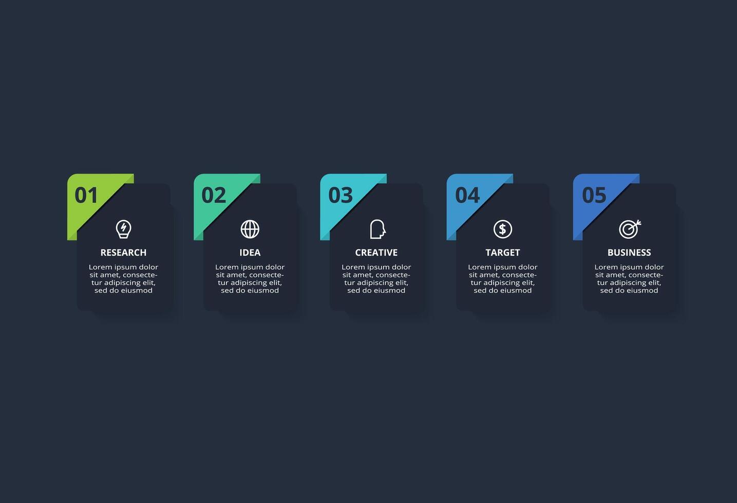Rectangles infographic with 5 steps, options, parts or processes. Business data visualization. vector