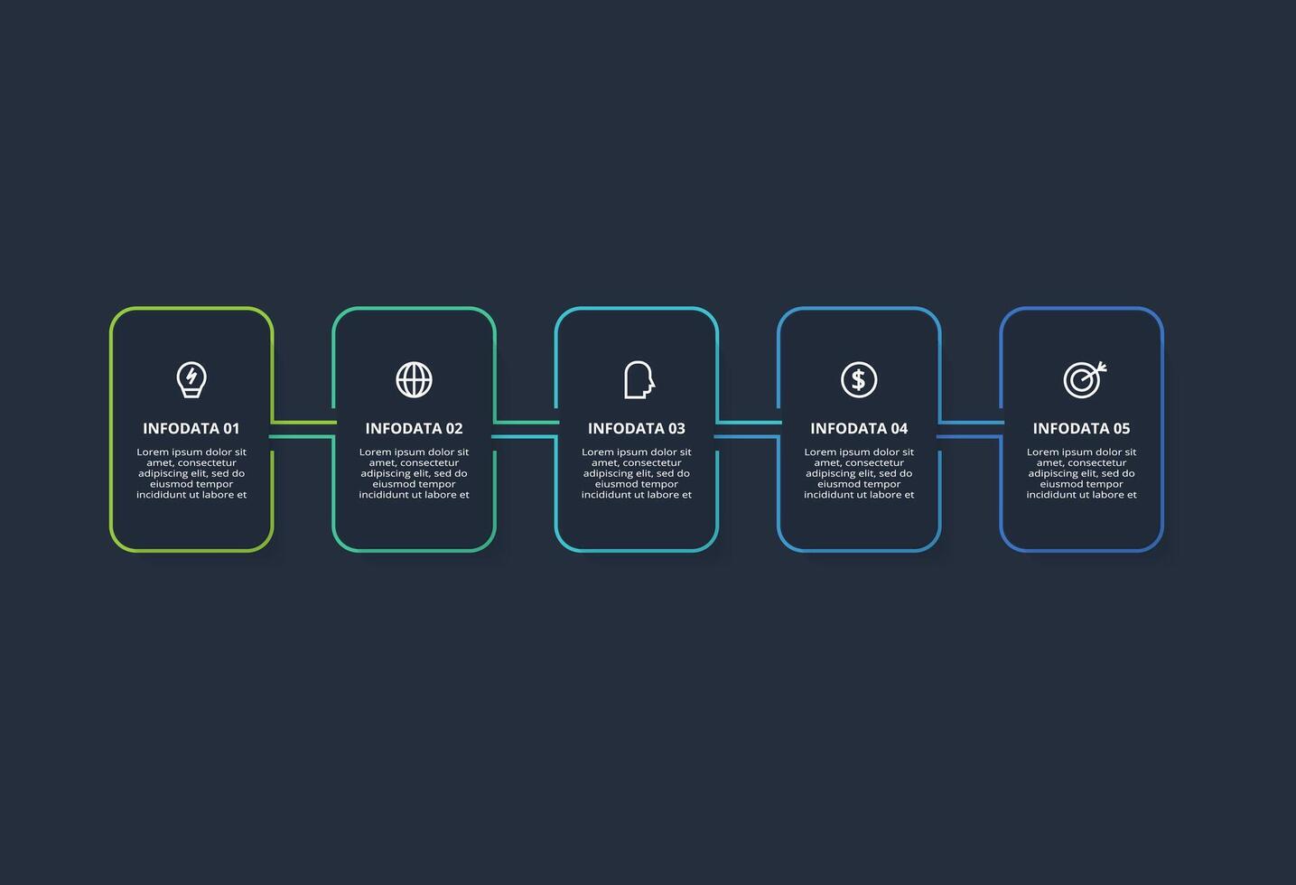 Rectangles infographic with 5 steps, options, parts or processes. Business data visualization. vector