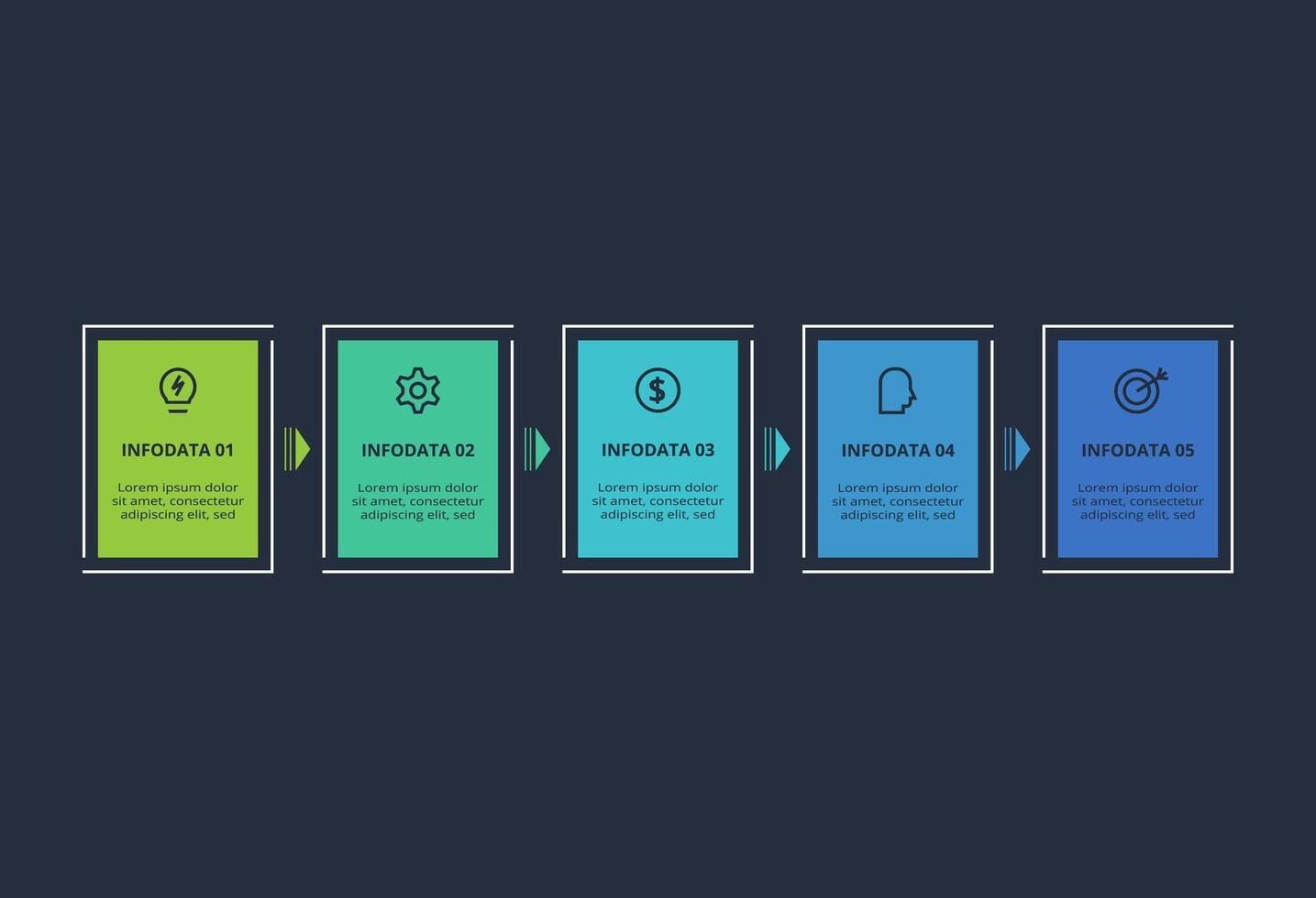 Rectangles infographic with 5 steps, options, parts or processes. Business data visualization. vector