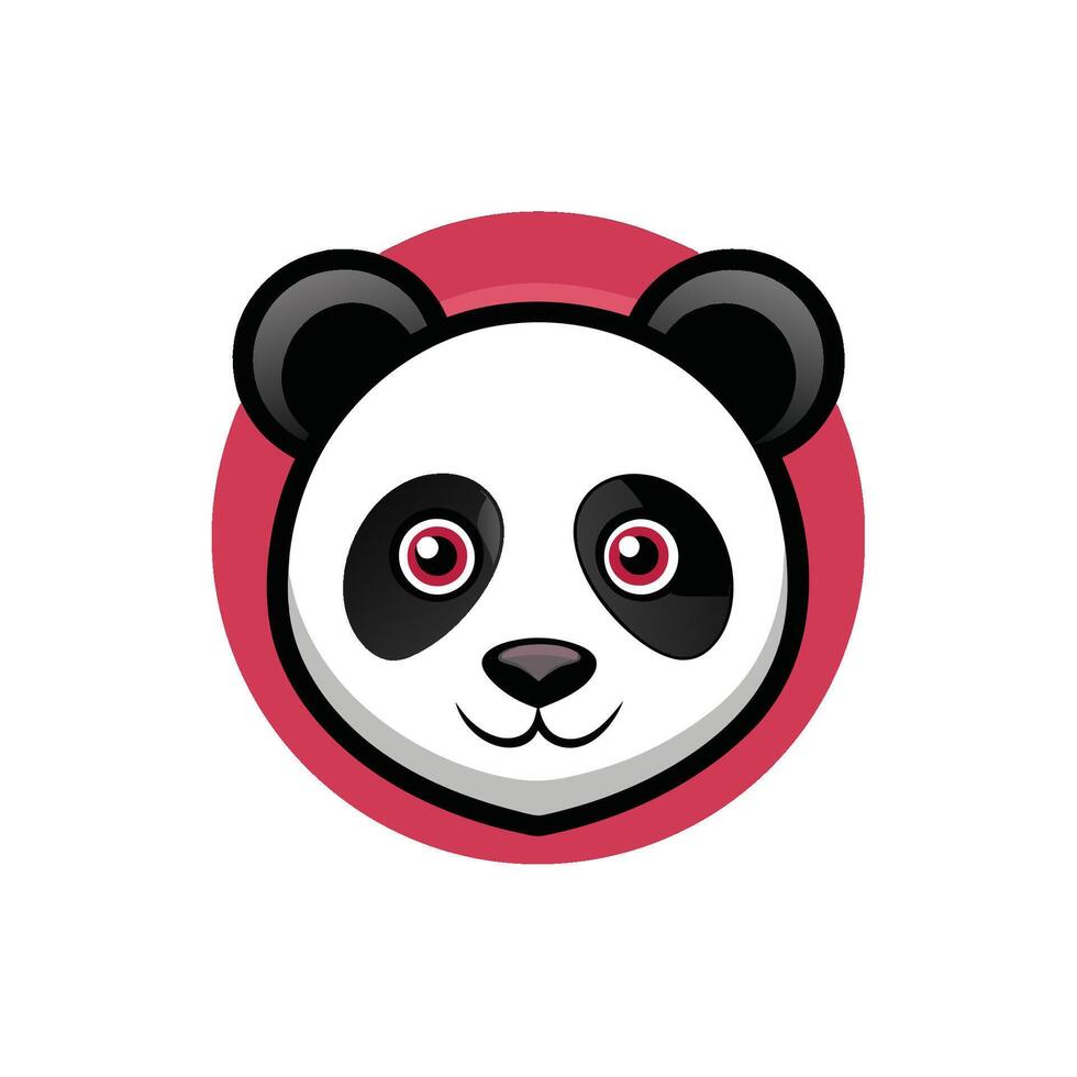 Elegant Panda Head Illustration vector
