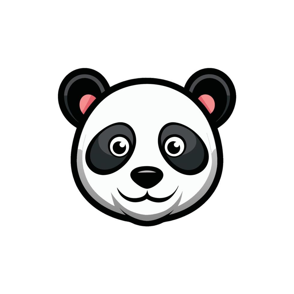Elegant Panda Head Illustration vector