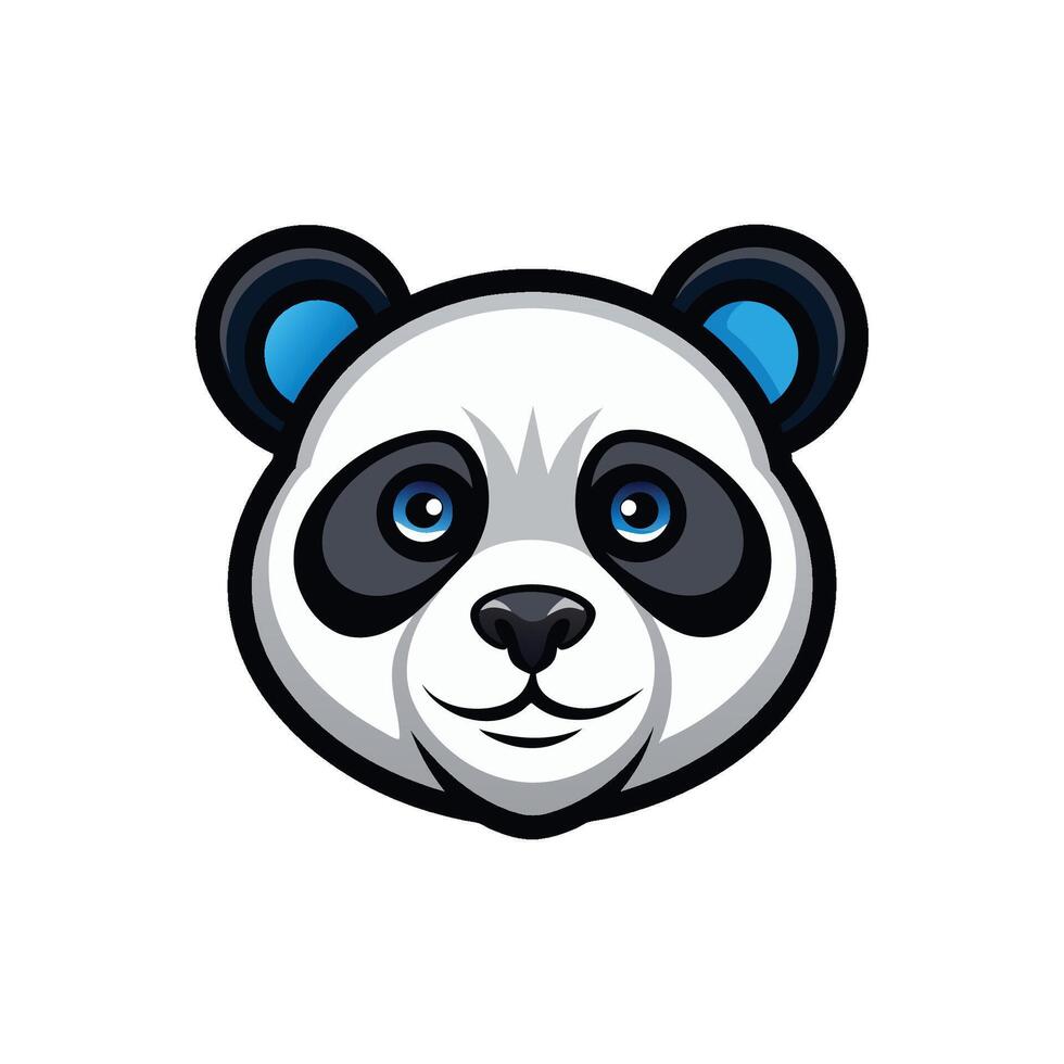 Elegant Panda Head Illustration vector